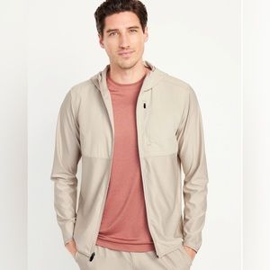 OLD NAVY KnitTech Mixed Material Full-Zip Hoodie Sz M
